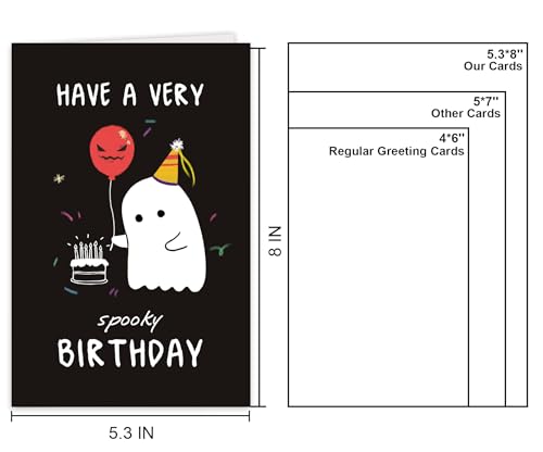 Funny Haunted Ghost Birthday Card for Him Her - Variation #5