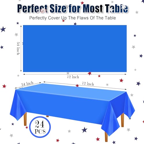 24 Pcs Fall Halloween Disposable Plastic Tablecloth - Red Blue White