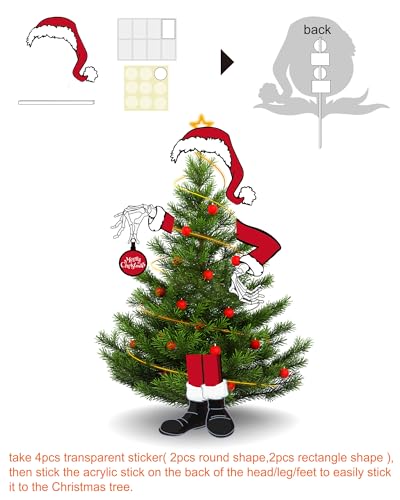 Gothic Christmas Tree Topper with Halloween Decor - Large Cardboard Figures