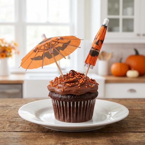 Halloween Pumpkin Cocktail Picks 100 Pcs - Festive Party Drink Decorations