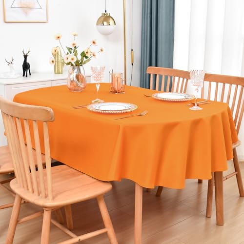 Oval Tablecloth 60 x 120 Inch Polyester Fabric in Orange - Variation of THIS listing
