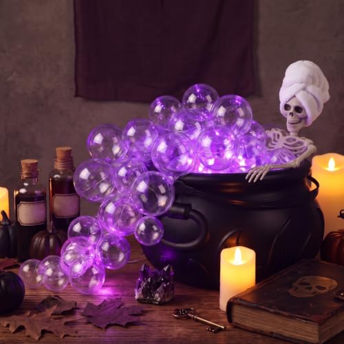 Halloween Bubble Cauldron Set with Skeleton and LED Lights - Indoor Spooky Decor