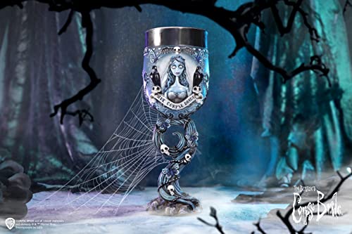 Gothic Corpse Bride Emily Goblet - Blue Variant, Tim Burton Collectible, 20.6cm