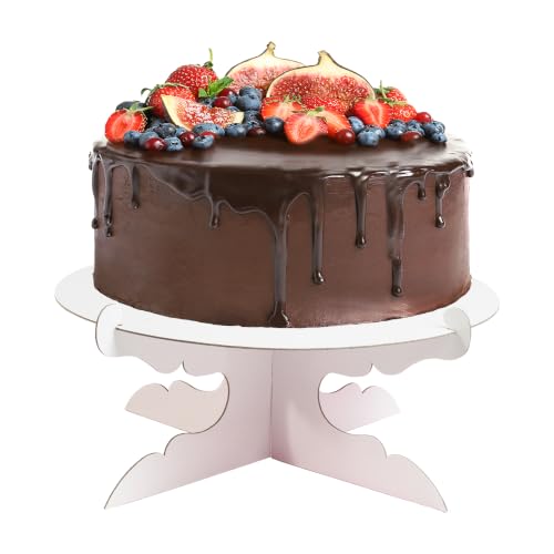Everforyou 12-Inch White Cardboard Cake Stand for Parties - 2 Pack - Variation 2