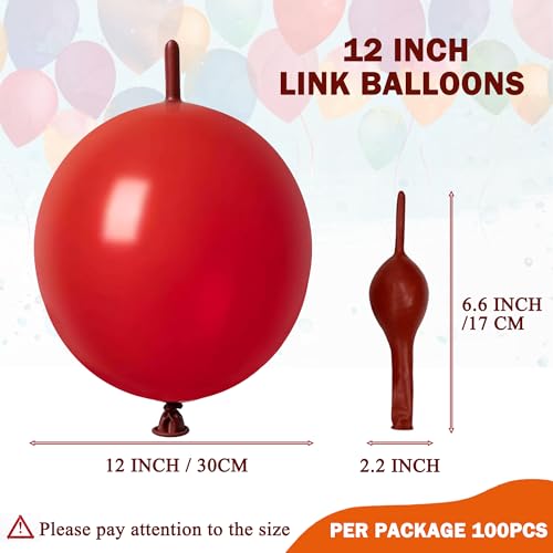 Pearl White Linking Balloons 12 Inch - 100 Pcs for Wedding & Party Decorations