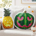 Summer Halloween Watermelon & Pineapple Pumpkin Pillow Set - 2 pcs