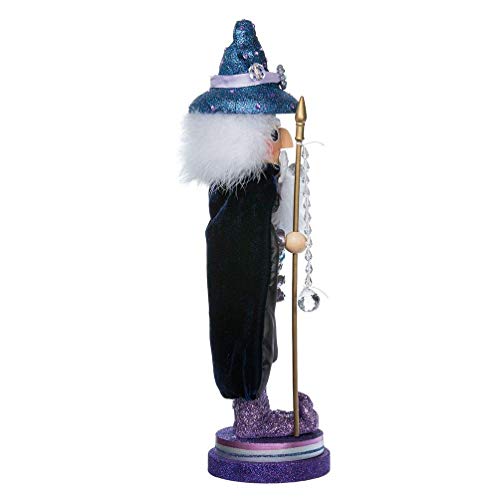 18-Inch Wooden Wizard Nutcracker with Owl & Staff - Hollywood Collection