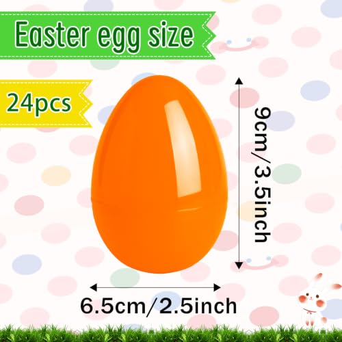 Orange Plastic Halloween Eggs Pack of 24 - Fillable Party Favors