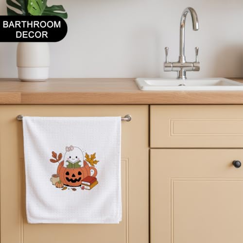 Halloween Kitchen Dish Towels Set with Ghost Pumpkin Bats - H-4 Variation