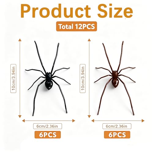 Realistic 3D Spider Magnet Set for Refrigerator Car Halloween Pranks - 12PCS