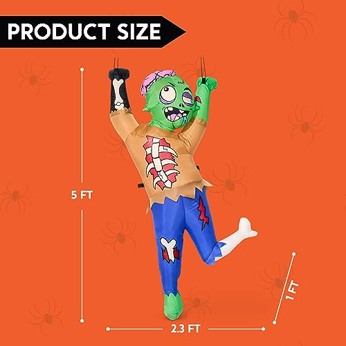 Inflatable Zombie Halloween Decoration with LED Lights - 5 FT Outdoor & Indoor Spooky Decor