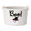 Halloween Trick or Treat Basket with Handle, Ghost Design, 9.84x7.09 Inch