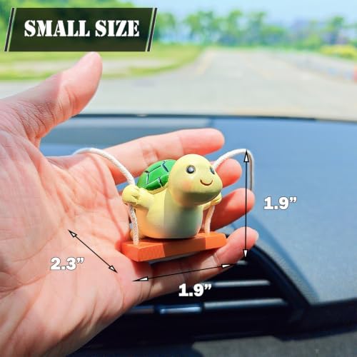 Green Turtle Rearview Mirror Hanging Ornament - Car & Home Decor, Swing Charm