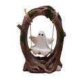 Halloween Swing Ghost Decor - Cute Resin Window Sill Ornament for Parties & Outdoor