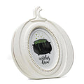 Halloween Pumpkin Picture Frame 5x7 White with Gold Beading - Fall Decor, Wall & Tabletop