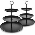 Black 3 Tier Cupcake Stand - Stainless Steel Dessert Display for Wedding & Party