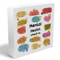 White Wooden Box Sign - Therapy Office Decor, Mental Health Check-In