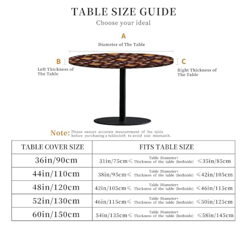 Round Waterproof Fitted Tablecloth with Elastic Edge - Halloween Treats 60 Inch