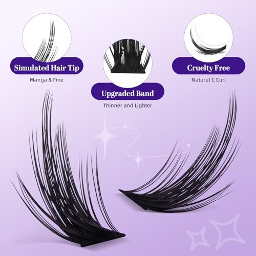 Anime Eye Lash Clusters - Wispy Spiked & Fluffy DIY False Eyelash Set - Mangaze 01