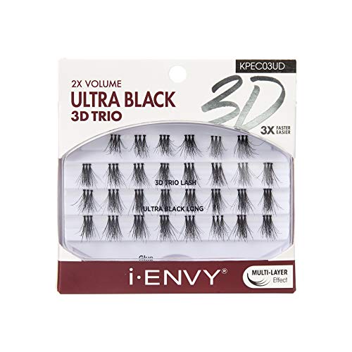 i•ENVY 3D Trio Ultra Black Long Lashes 3 Pack - Full Glam Natural Look