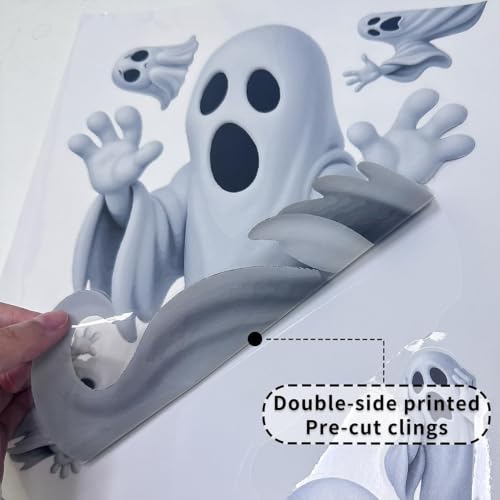 Halloween Window Clings - Funny Ghost Decorations for Party - 2 Sheets (Variation: Halloween06)