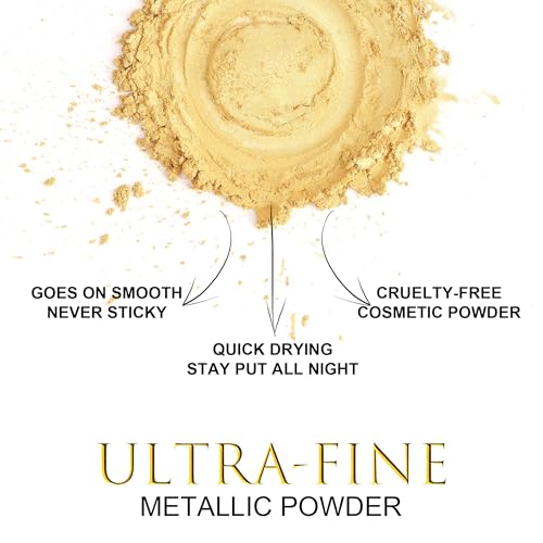 Gold Metallic Makeup Powder for Face & Body - Halloween & Cosplay SFX Kit - Variation: Gold