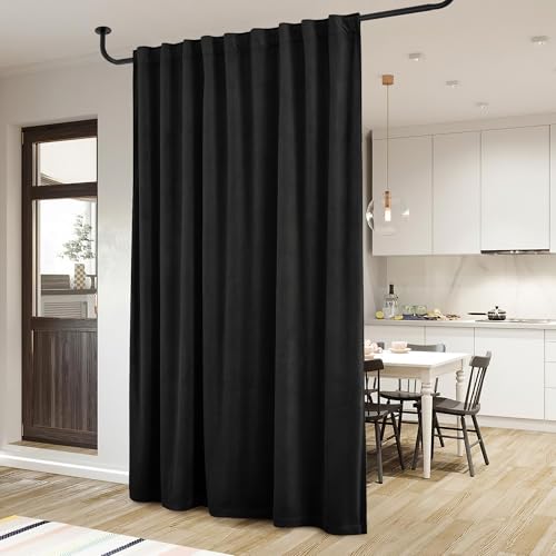 Black Velvet Curtains - Fullness Style 72 x 96 Inches - Pack of 1