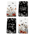 Ghost Floral Halloween Kitchen Towels Set of 4 - 18x26 Inches, Absorbent & Stylish