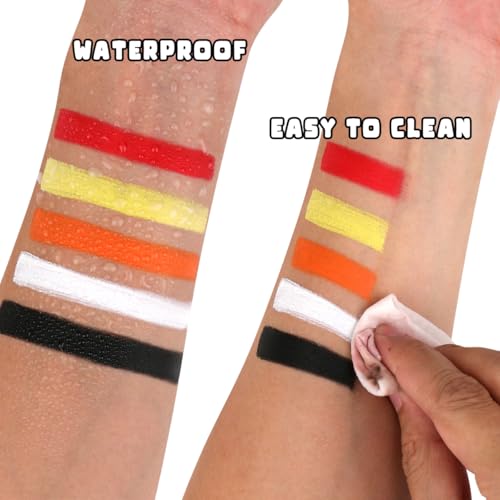 Halloween Makeup Palette 5 Colors Face Body Paint Oil Based with Brush - Orange Variation