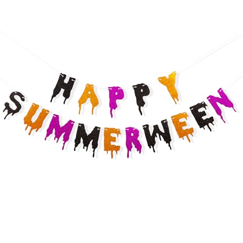 Summerween Banner - Halloween Summer Party Decorations for Spooky Celebrations