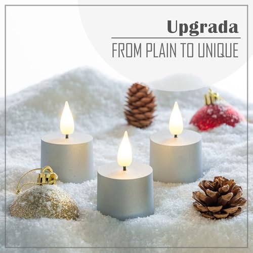 smtyle Tea Lights Candles Battery Operated with Remote - Silver Set of 3
