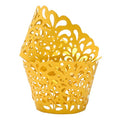 Gold Water Droplet Lace Cupcake Wrappers 50pcs - Elegant Wedding Party Decor