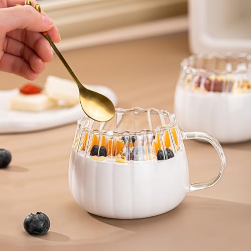 Glass Pumpkin Cups Set of 4 - Creative Drinkware for Coffee Tea and Juice