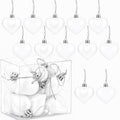 White Heart Ornaments Set of 12 - Mini Valentine & Christmas Tree Decorations