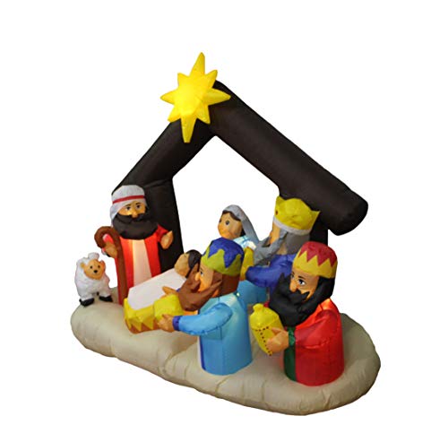 6 FT Inflatable Nativity Scene with Three Wise Men - Outdoor Holiday Decor