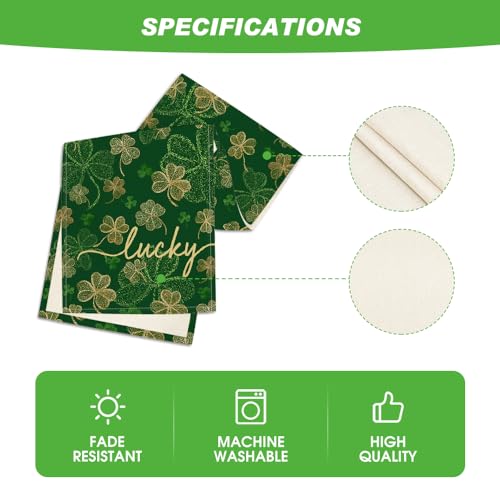 Lucky Shamrocks Table Runner 13x72 Inch Green St. Patrick's Day Decor Irish Kitchen