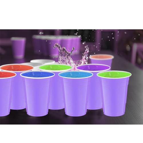 120 Pack Light Purple Disposable Plastic Cups 12 oz Party Drinkware - Halloween Variation