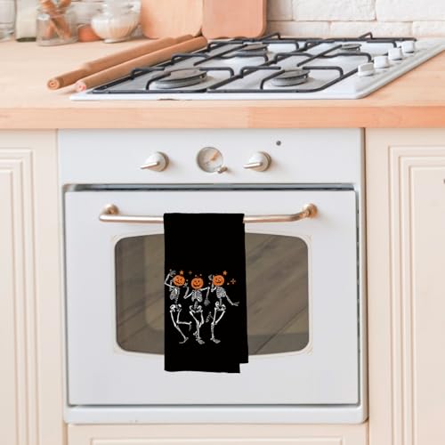 Halloween Goth Skeleton Hand Towels - Skeleton Dancing Style, 16x24 in