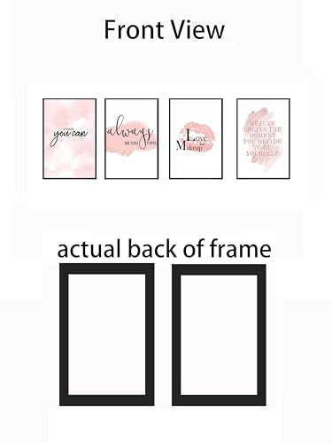 Pink Motivational Wall Art Canvas Set of 4 - Fashion Quote for Girls Room Decor