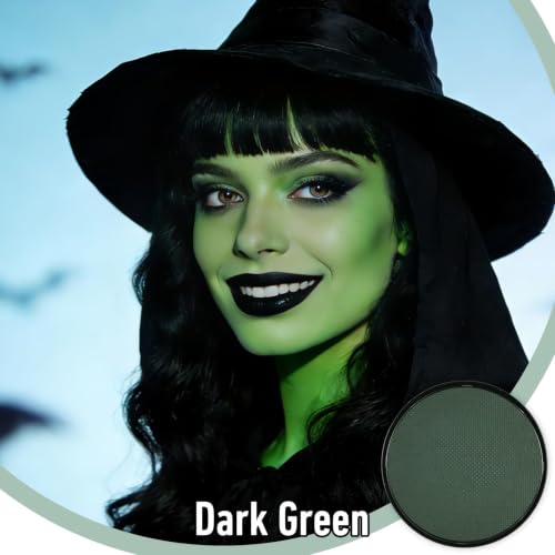 Water Based Green Face & Body Paint Palette for Halloween & Creative Looks - Dark Green