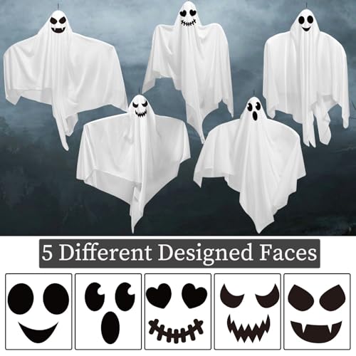 Halloween Hanging Ghost Decorations Set - 31.5 Inches, Outdoor & Indoor Spooky Decor