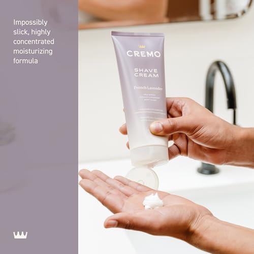 Cremo Women’s Shaving Cream Sensitive Skin, Moisturizing, French Lavender, Ultra-Slick Shave Cream for Women, Fights Nicks, Cuts and Razor Burn, 6 Fl Oz
