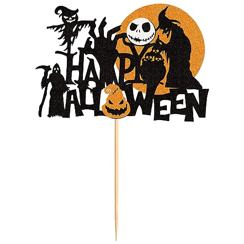 Halloween Cake Topper Jack and Sally Nightmare Before Christmas Party Decoration