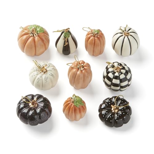 Lenox Pumpkin 10-Piece Mini Porcelain Halloween Hanging Ornament Set - Variation of THIS listing: Pumpkins
