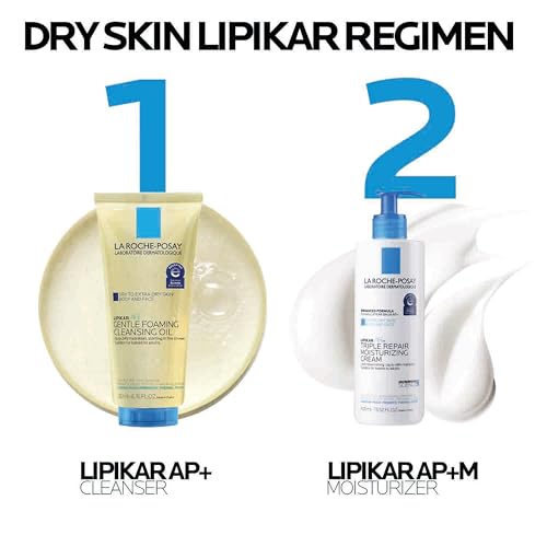 La Roche-Posay Lipikar AP+ Gentle Foaming Cleansing Oil, Gentle Oil Cleanser for Face and Body Formulated with Niacinamide, Long-Lasting 24-hour Hydration, Fragrance-Free & Soap Free, 200ml