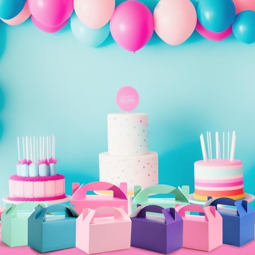 Multicolor Party Favor Treat Boxes - Gable Box Set with Solid/Morandi Colors, 36 Pack, 6x3.5x3.5 Inches