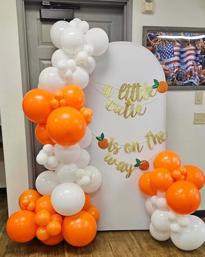 Orange and White Balloon Arch Kit - 144 pcs for Party Decorations