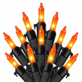 HEYFUNi 21ft Orange Halloween String Lights - 100 LED Mini Lights with Black Wire & Extra Fuses