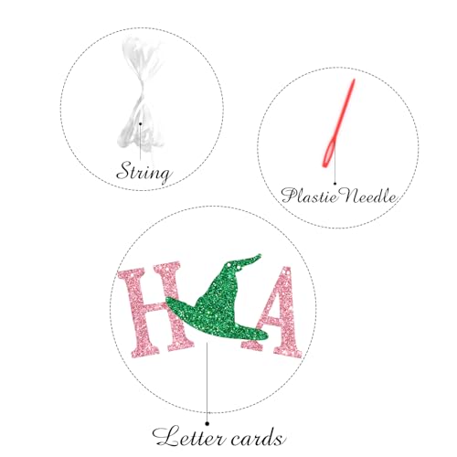Wicked Birthday Banner Witch Theme Party Decorations Pink Green Glitter Sign