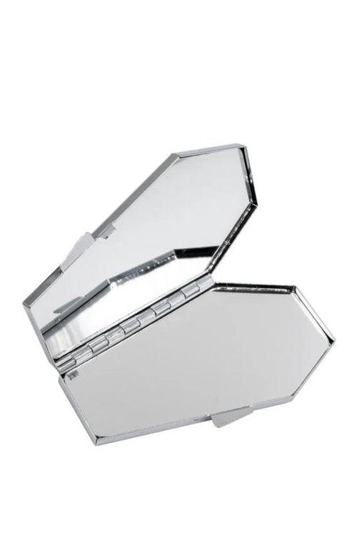 kreepsville 666 Anatomical Skull Coffin Compact Mirror Gothic Makeup Horror, Silver